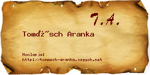 Tomásch Aranka névjegykártya
